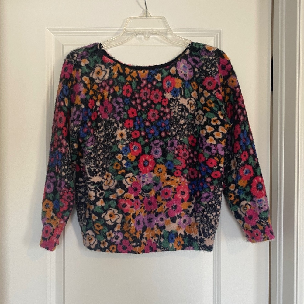 Anthropologie Floral Sweater